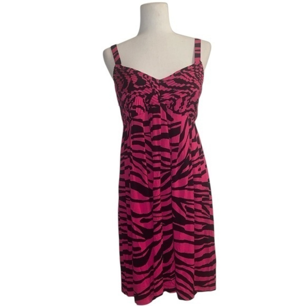 Calvin Klein Pink & Black Zebra Print Dress | Sz 10